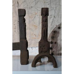 Paire de chenets du XVIIIe siècle