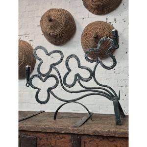 Folk Art Clover Candleholder