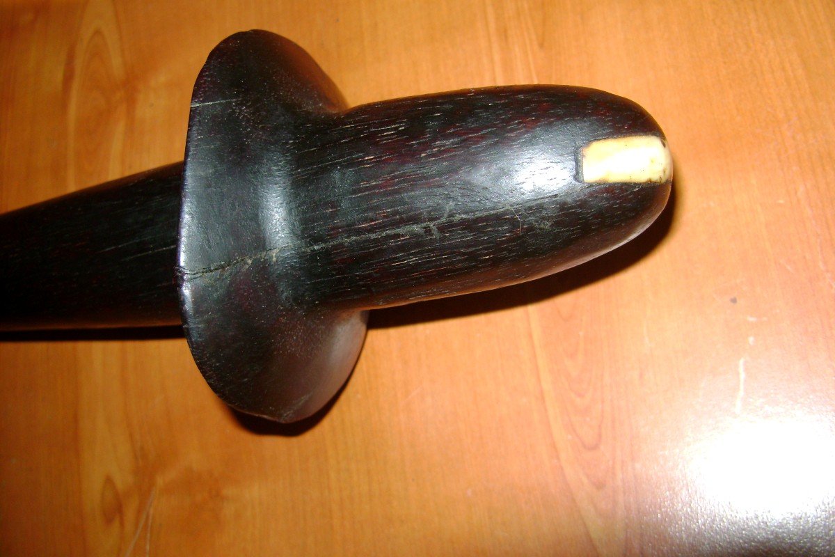 Phallic Head Case With Collar. Throwing Club. Fiji, Late 19th Century, Early 20th Century.-photo-3
