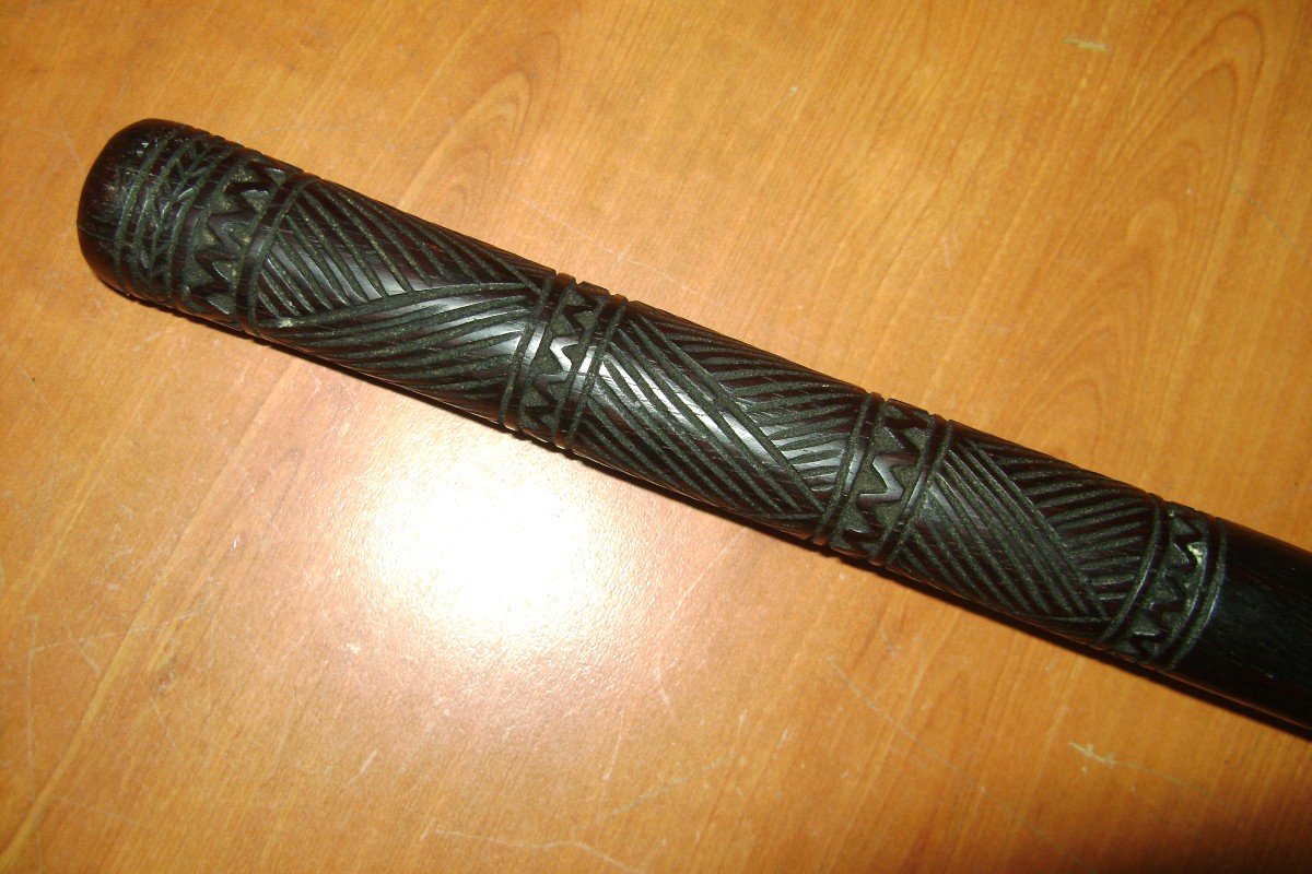 Phallic Head Case With Collar. Throwing Club. Fiji, Late 19th Century, Early 20th Century.-photo-4