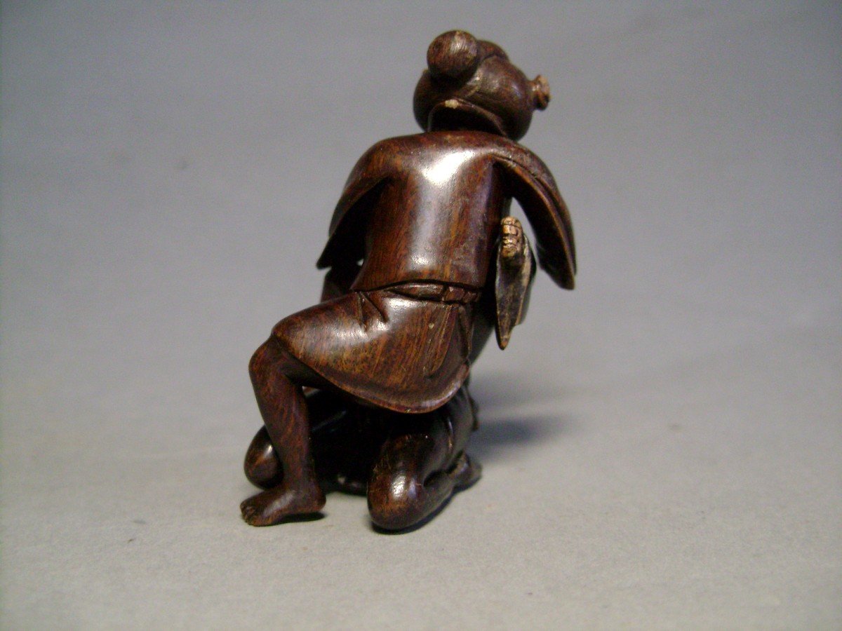 Erotic Wooden Okimono. Japan Taisho Period (1912-1928)-photo-3