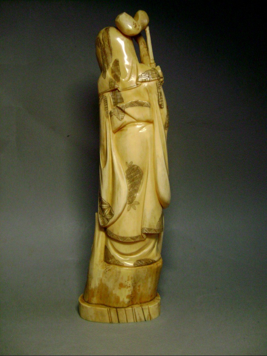 Okimono In Ivory. Sennin. Japan Meiji Period (1868-1912)-photo-2