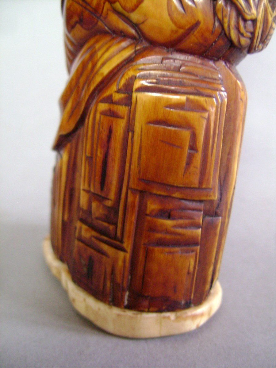 Okimono In Ivory. Shoki. Japan Meiji Period (1868-1912)-photo-4