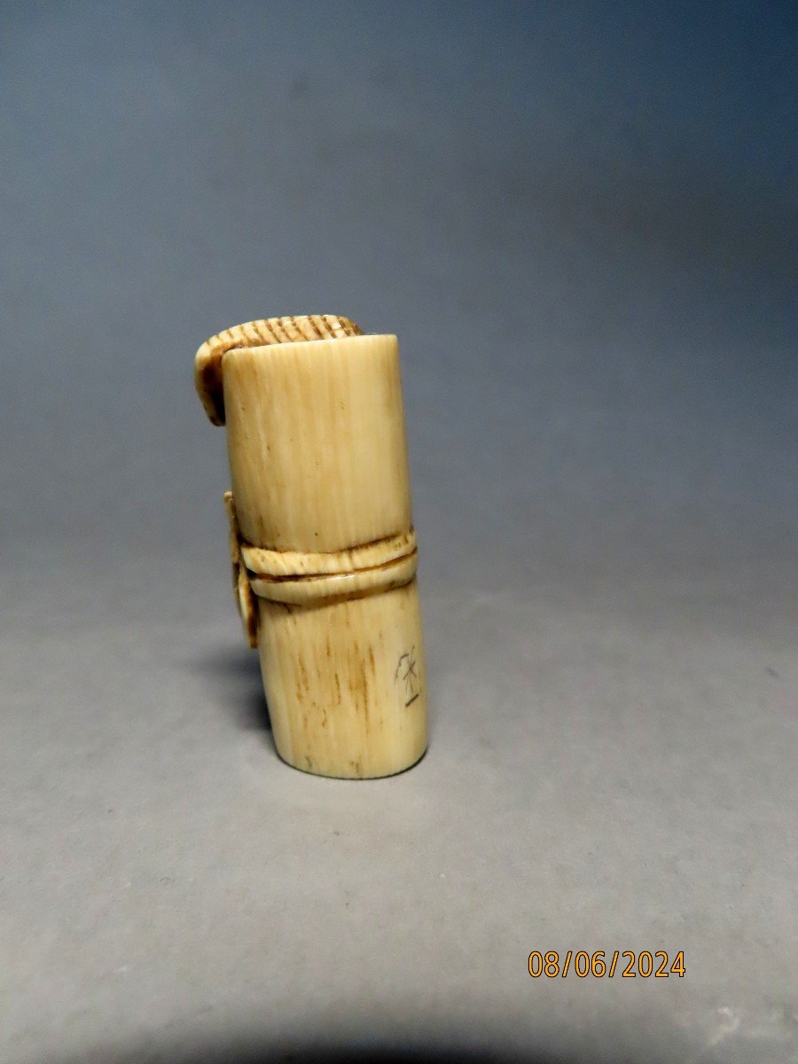 Ivory Netsuke. Cobra Versus Mouse. Japan Meiji Period (1868-1912)-photo-3