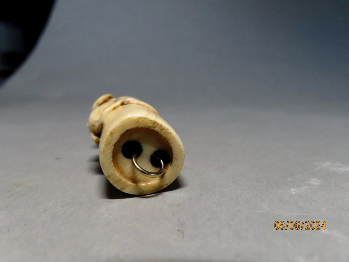 Ivory Netsuke. Cobra Versus Mouse. Japan Meiji Period (1868-1912)-photo-3