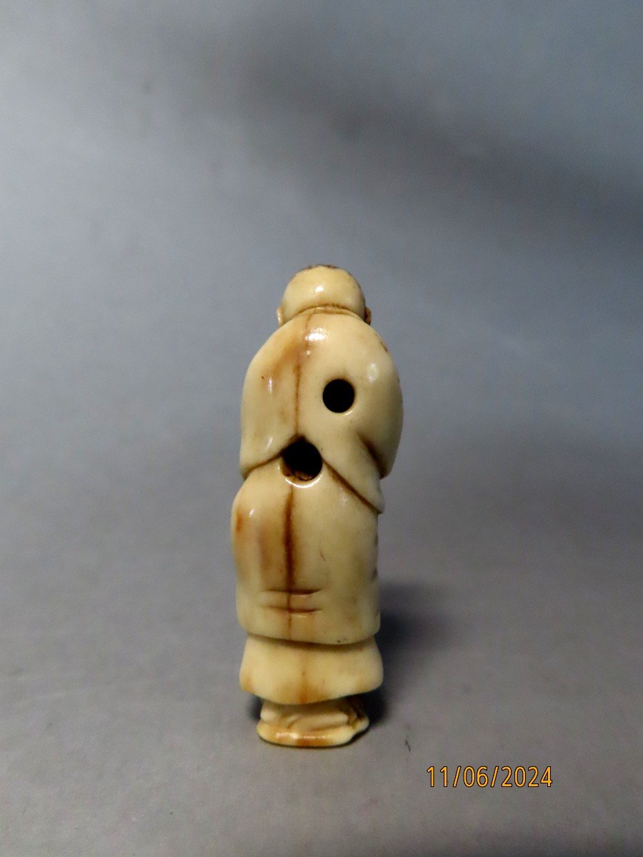 Deer Horn Netsuke. The Blind. Japan Edo Period (1663-1868)-photo-3