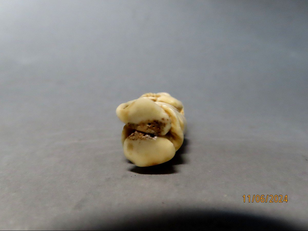 Deer Horn Netsuke. The Blind. Japan Edo Period (1663-1868)-photo-2