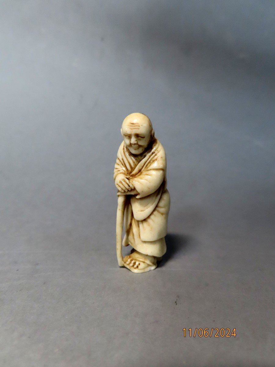 Deer Horn Netsuke. The Blind. Japan Edo Period (1663-1868)