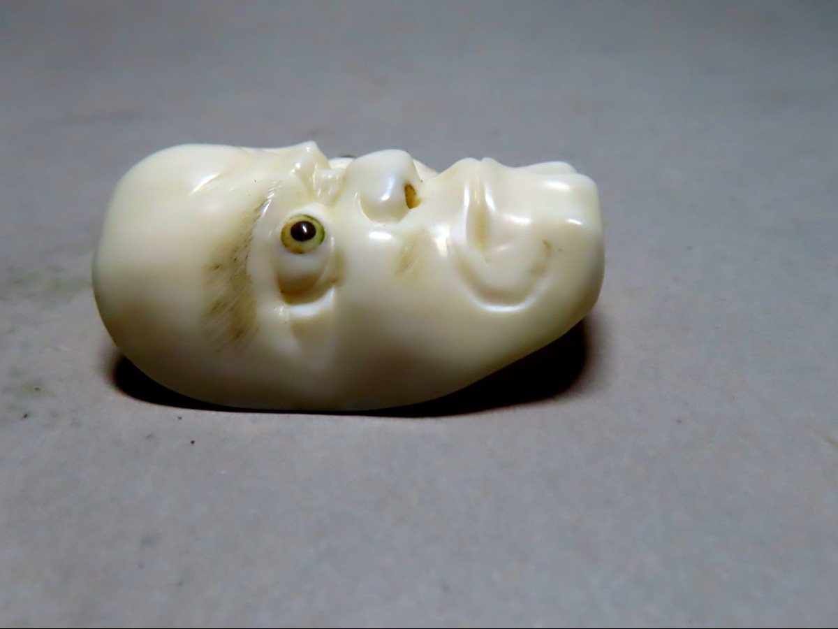 Two Netsuke. Noh Theater Masks. Japan, Meiji Period (1868-1912)-photo-4