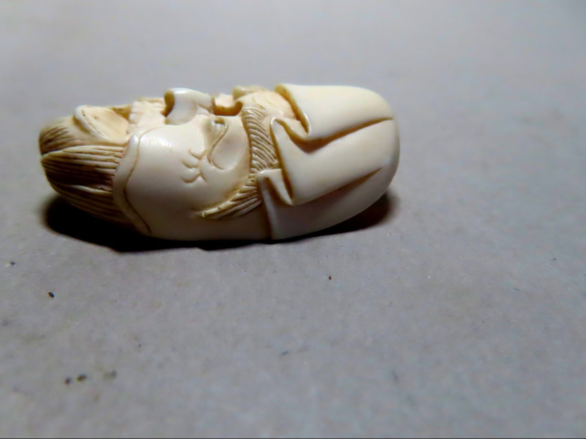 Two Netsuke. Noh Theater Masks. Japan, Meiji Period (1868-1912)-photo-3