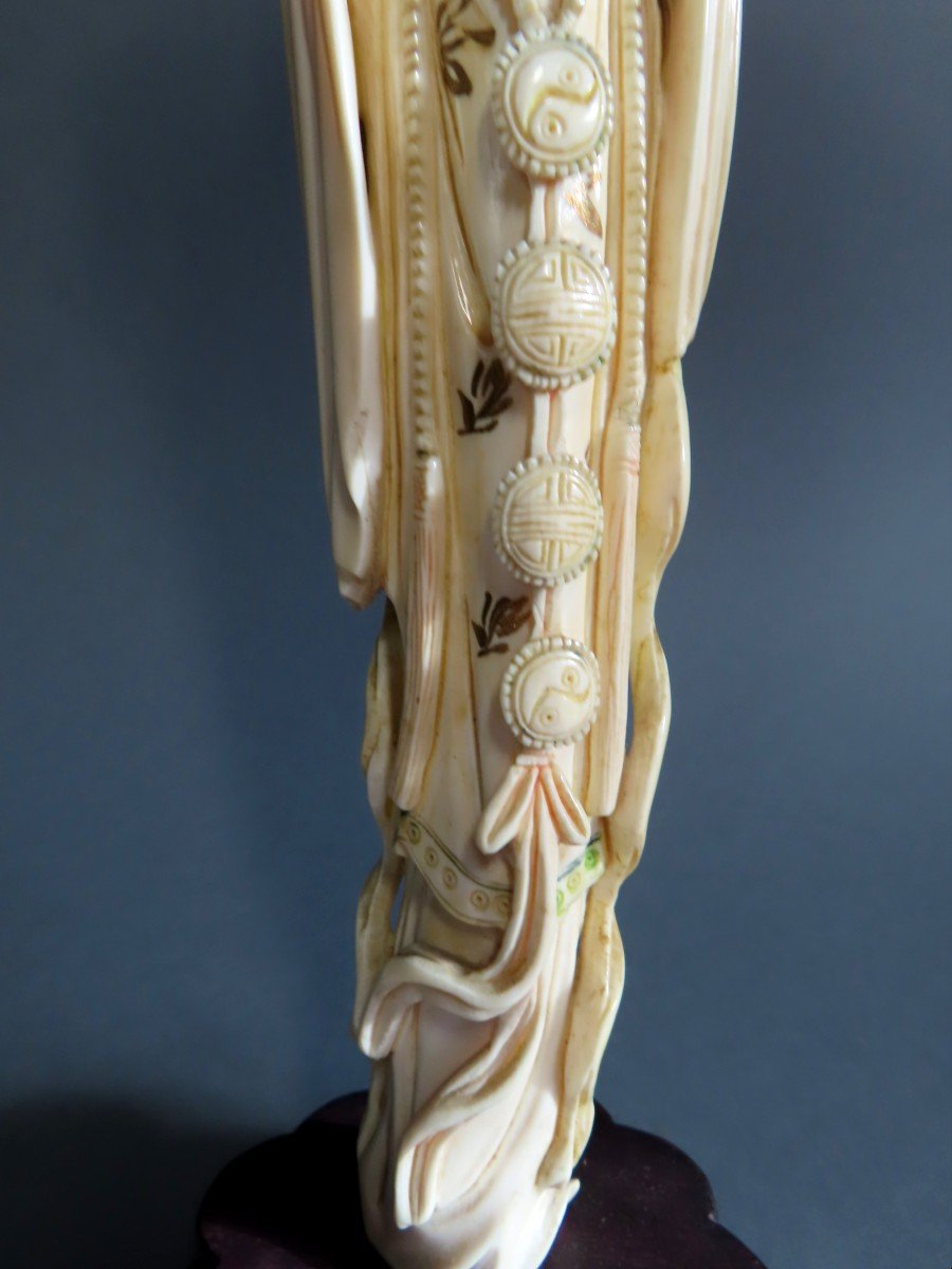 Ivory Okimono. Goddess Of Spring. China 1920-30-photo-3