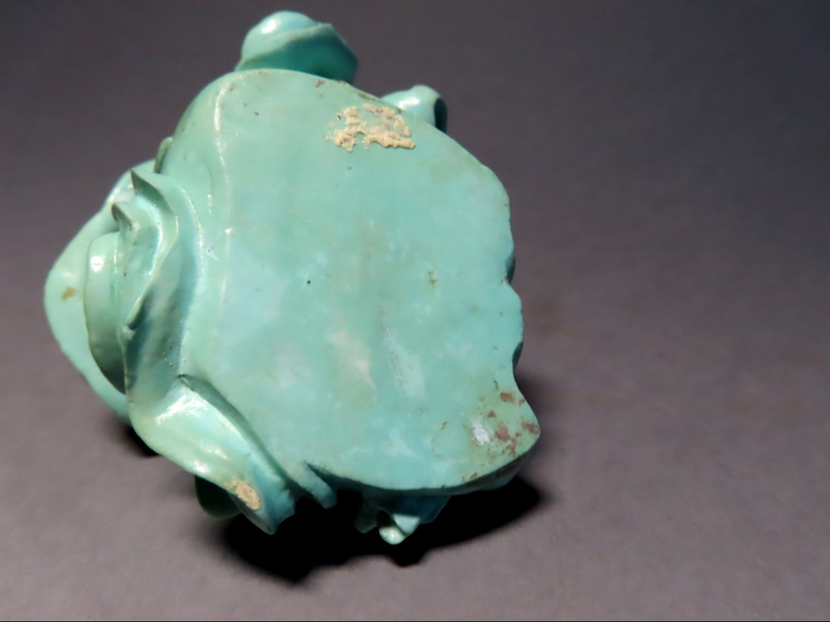 Okimono, Turquoise With Young Woman. China 1920-30-photo-3