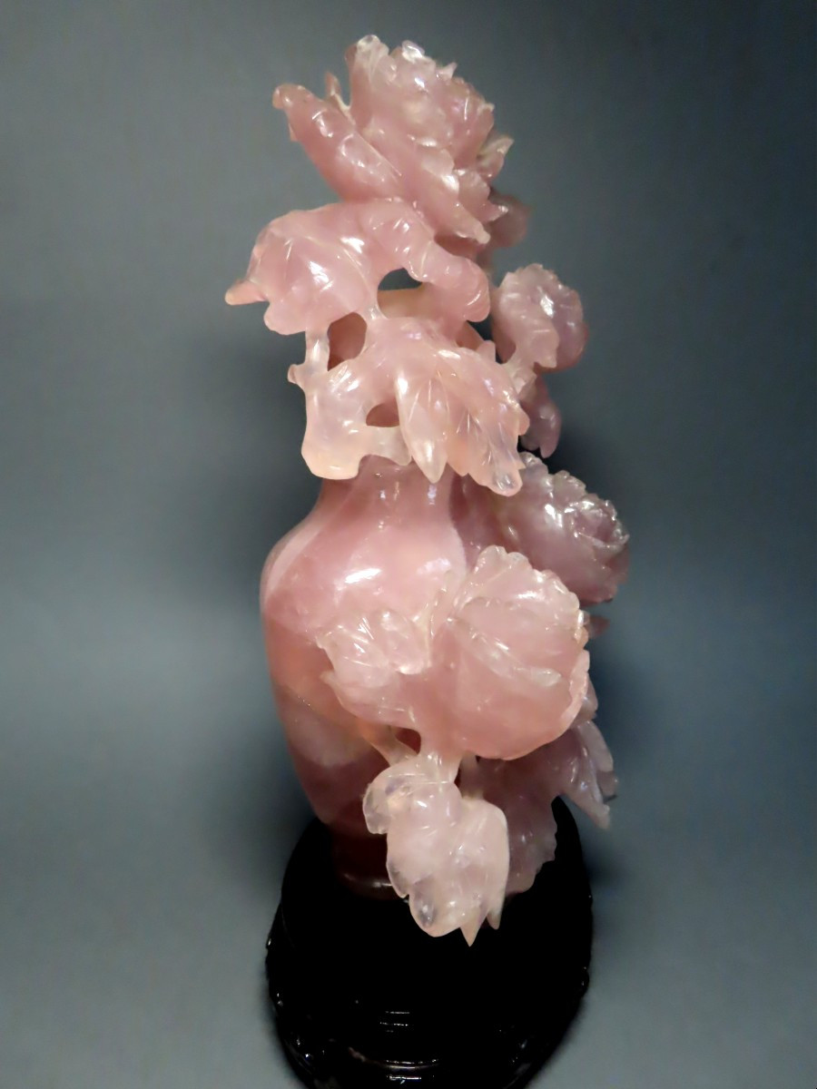 Okimono. Covered Vase In Rose Quartz. China, Early 20th Century.-photo-2