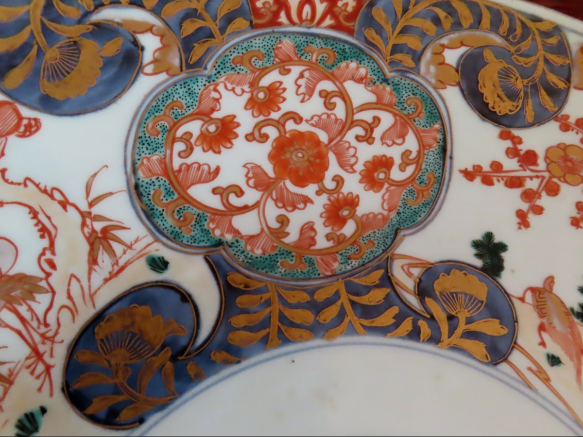 Grand Plat en porcelaine Imari. Japon fin XIXème. 47cm-photo-3