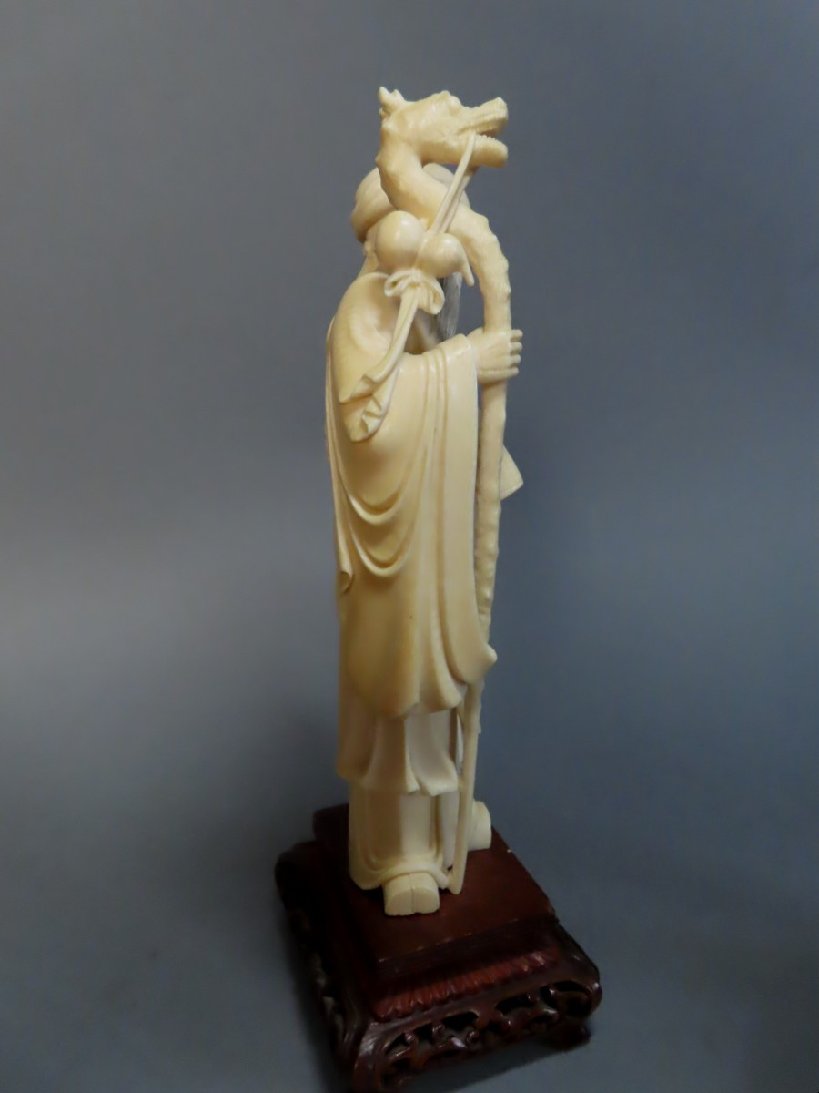 Ivory Okimono. Lao Tzu, Founder Of Taoism. China 1920-30.-photo-1