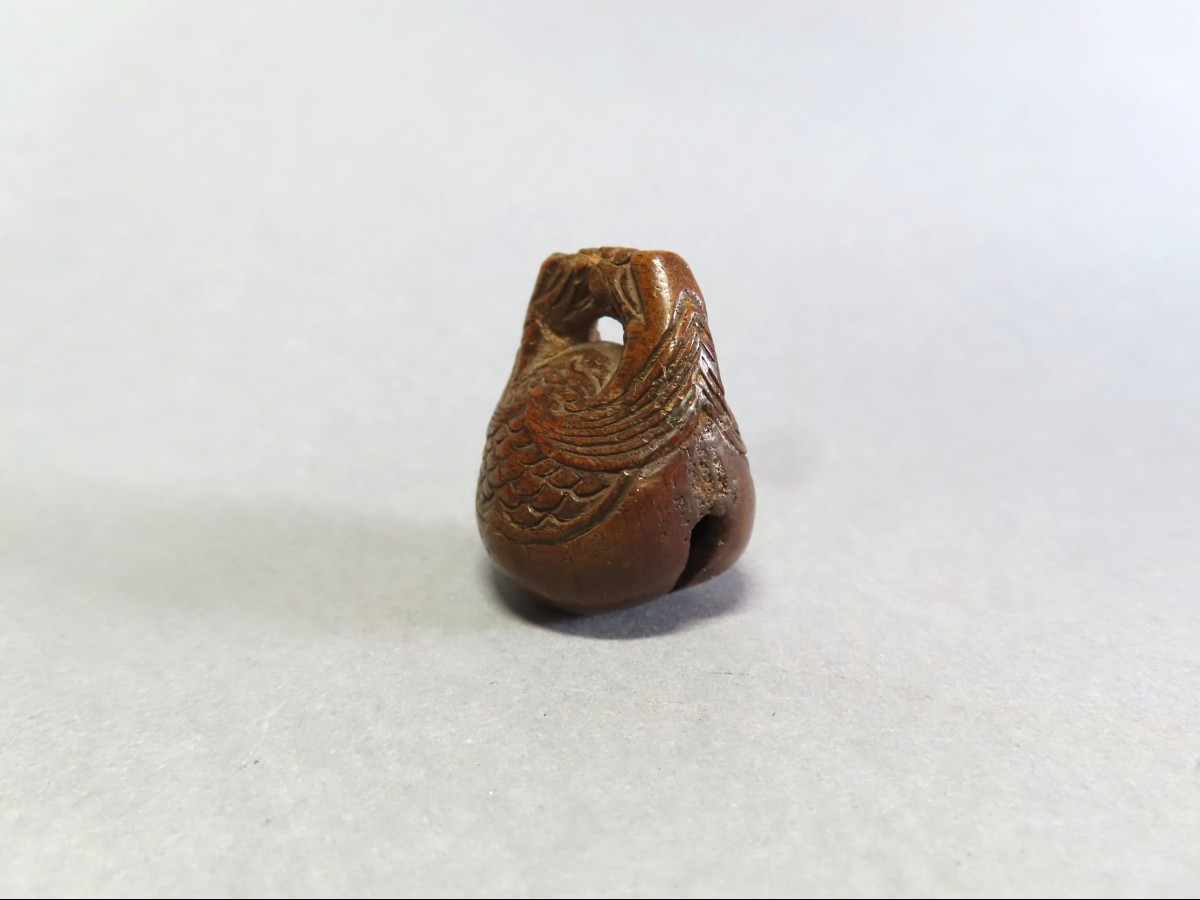 Wooden Netsuke. Mokugyo With Dragons. Japan, Edo Period (1603-1868)-photo-2