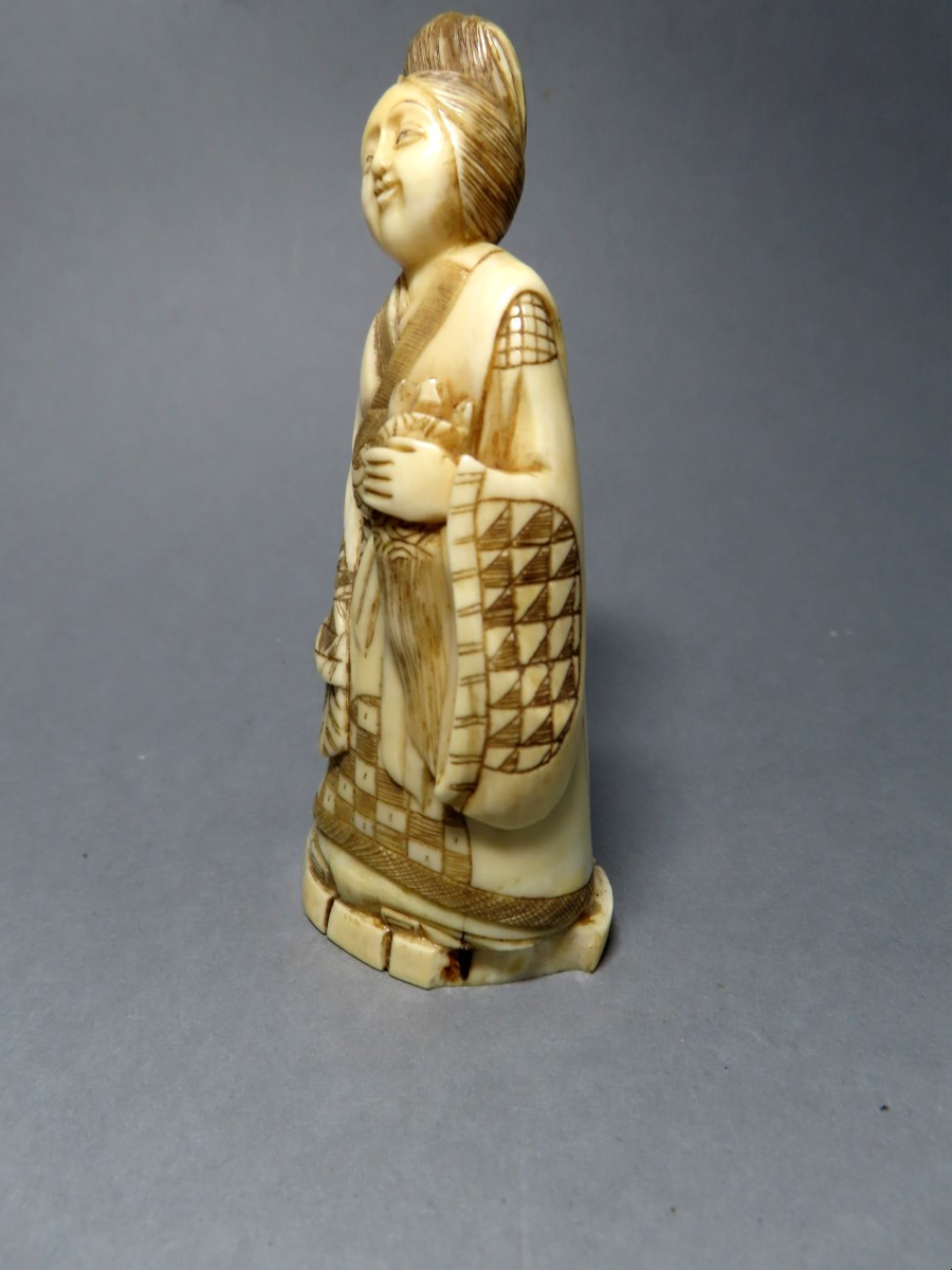 Ivory Okimono. Benten And The Minogame. Japan, Late Meiji Period (1868-1912)-photo-2