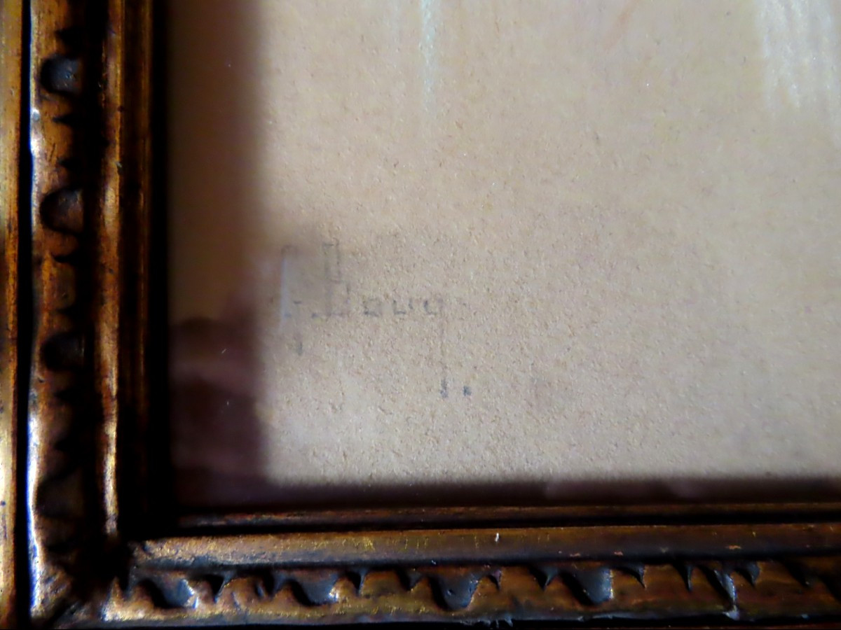 Gaston Bouy (1866-1943) - Young Woman Seated Reading. Framed Pastel.-photo-1