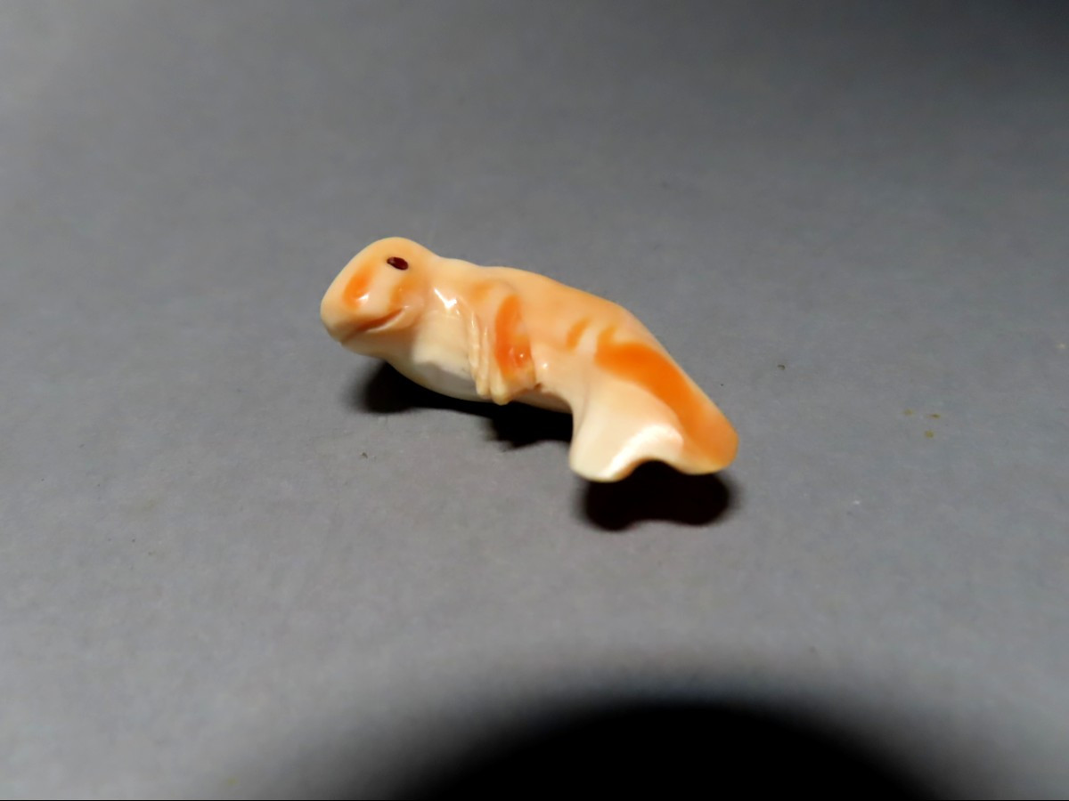 Netsuke en ivoire. Jeune phoque. Japon , époque Taisho (1912-1928 )-photo-2