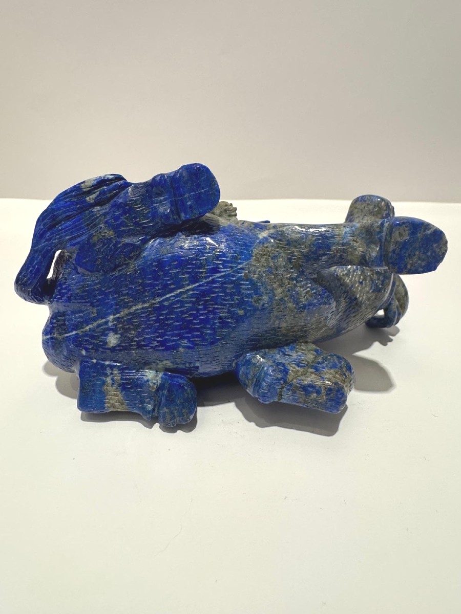 Okimono In Lapis Lazuli. Little Herdsman. China 1920-30.-photo-2