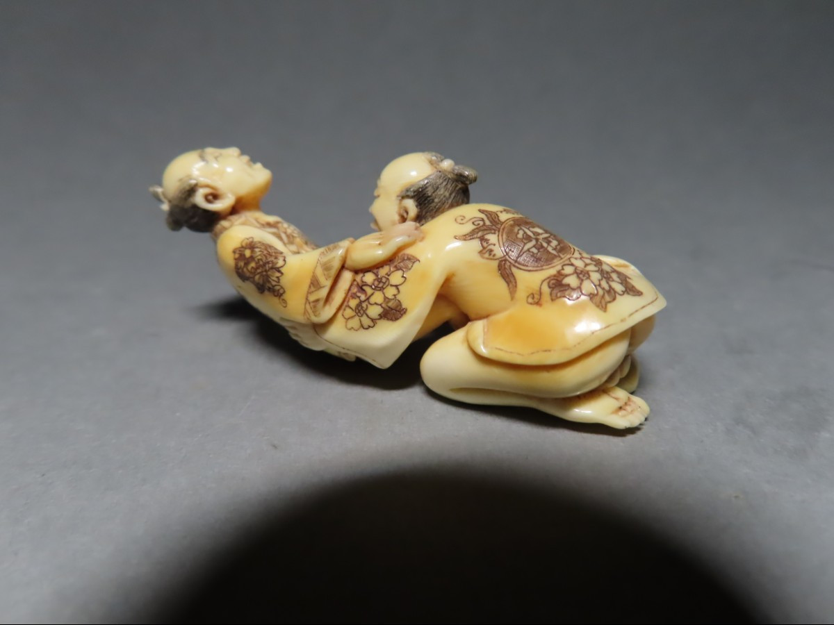 Erotic Netsuke In Marine Ivory. Curiosa. Japan, Taisho Period (1912-1928).-photo-4