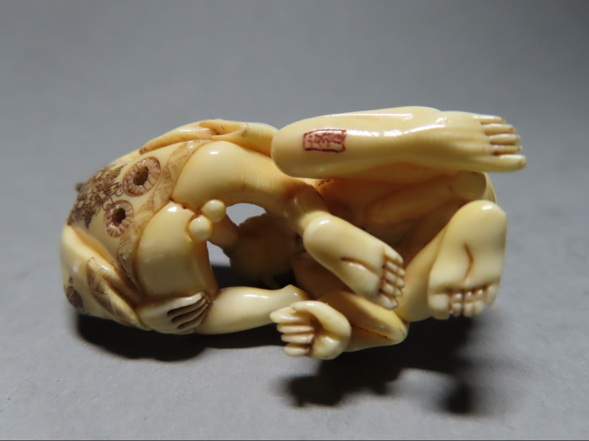 Erotic Netsuke In Marine Ivory. Curiosa. Japan, Taisho Period (1912-1928).-photo-3