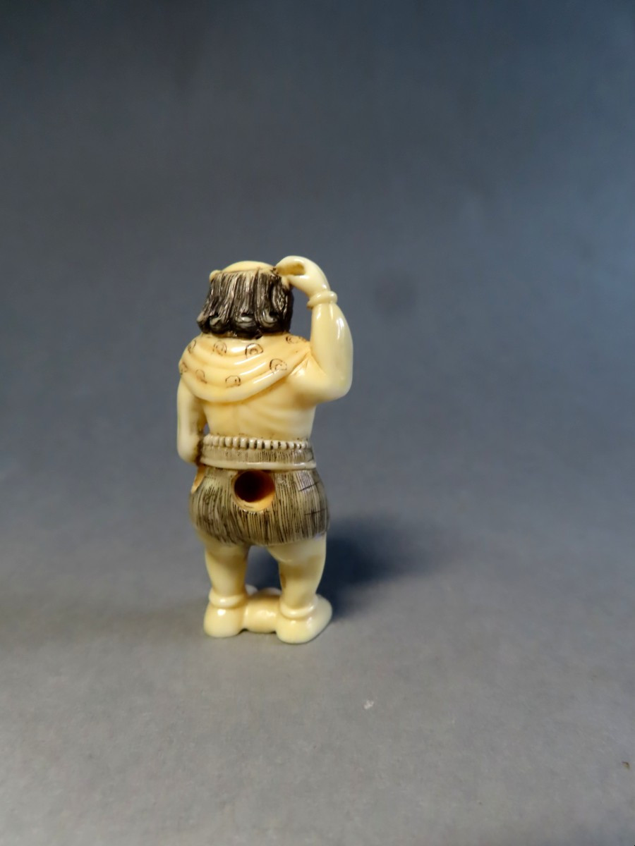 Ivory Netsuke. Doubting Oni. Japan, Meiji Period (1868-1912)-photo-4