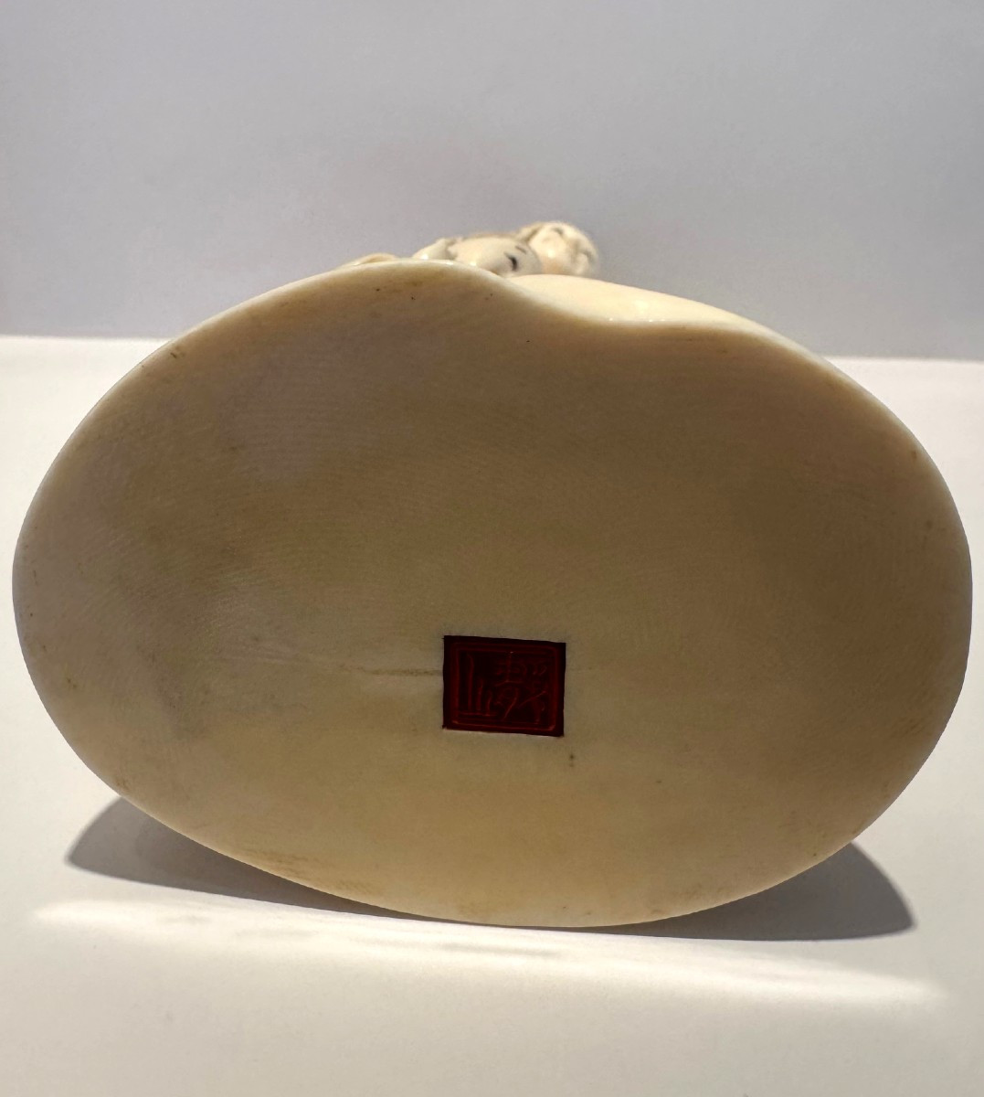 Ivory Okimono. The Farmer And His Chickens. Japan, Meiji Period (1868-1912)-photo-6