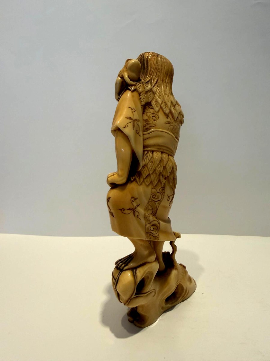 Ivory Okimono. Sennin Gama And His Toad. Japan, Meiji Period (1868-1912)-photo-2