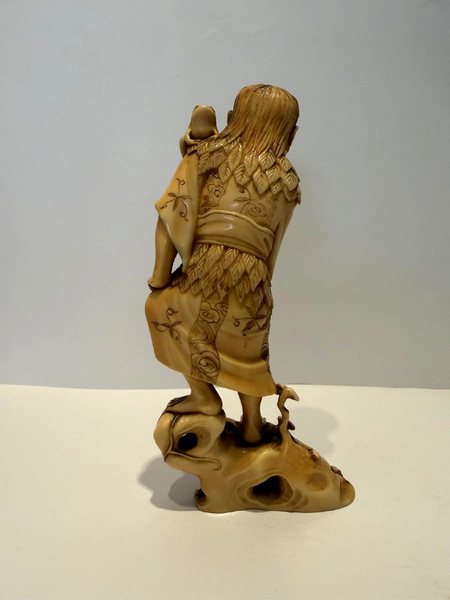 Ivory Okimono. Sennin Gama And His Toad. Japan, Meiji Period (1868-1912)-photo-4