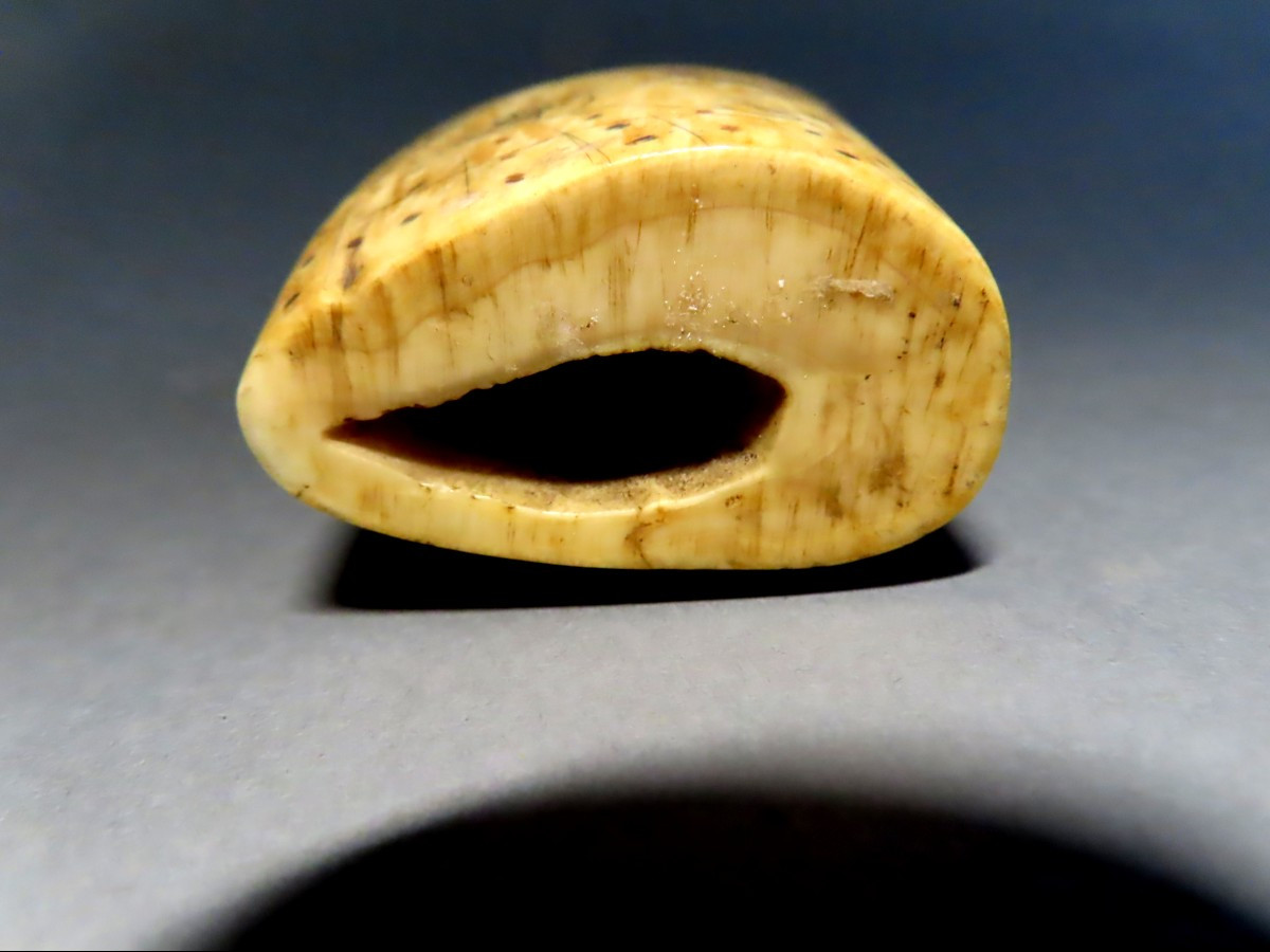 Scrimshaw en dent de cachalot.  Couple de bourgeois. XIXème-photo-1