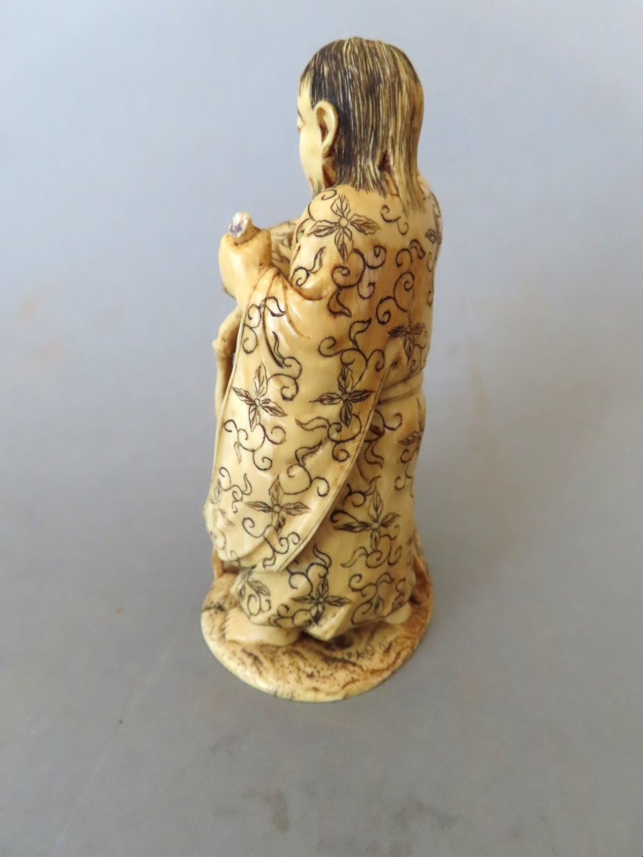 Okimono aux Lettrés. Japon époque Meiji (1868-1912 )-photo-3