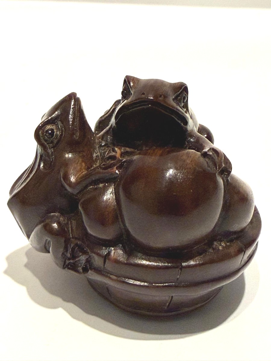 Netsuke In Zitan Or Teak Wood. Japan Meiji Period (1868-1912 )-photo-2