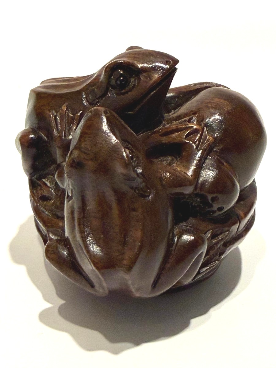 Netsuke In Zitan Or Teak Wood. Japan Meiji Period (1868-1912 )-photo-3