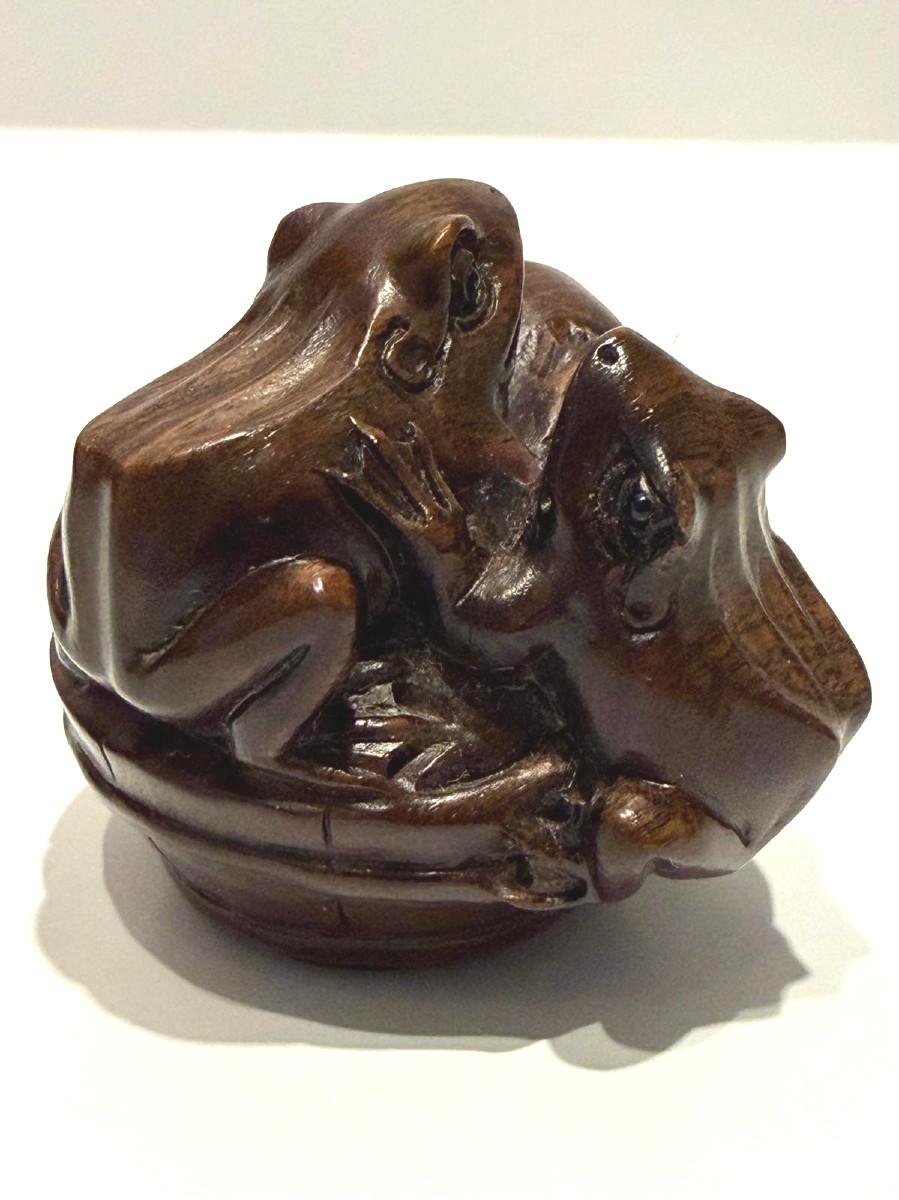 Netsuke In Zitan Or Teak Wood. Japan Meiji Period (1868-1912 )-photo-4