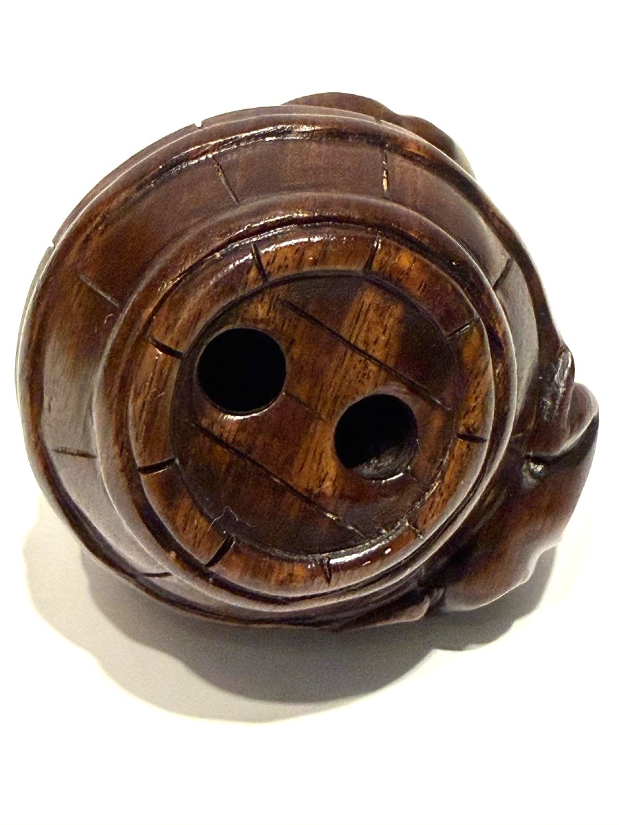 Netsuke In Zitan Or Teak Wood. Japan Meiji Period (1868-1912 )-photo-2