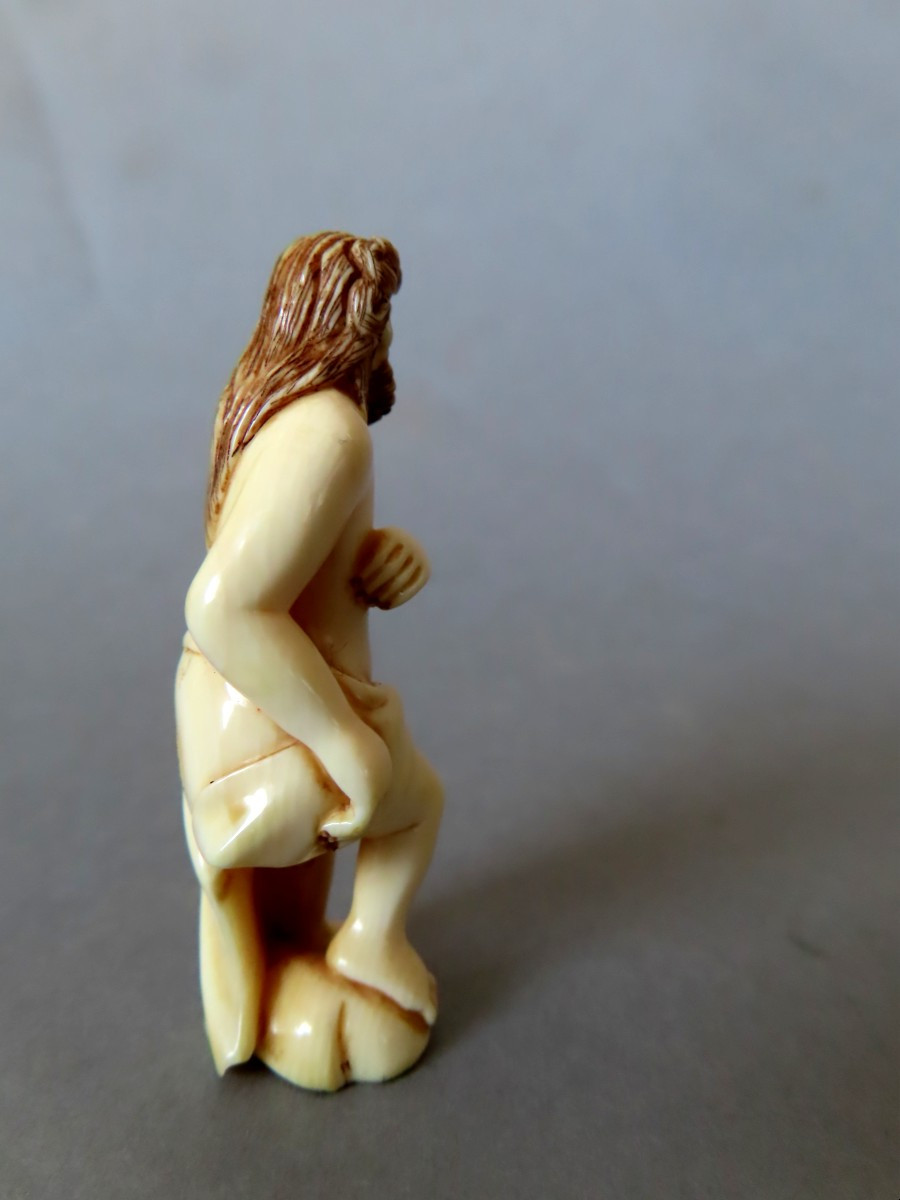 Mammoth Ivory Netsuke. Astonishing Character. Japan Taisho Period (1912-1928 )-photo-4