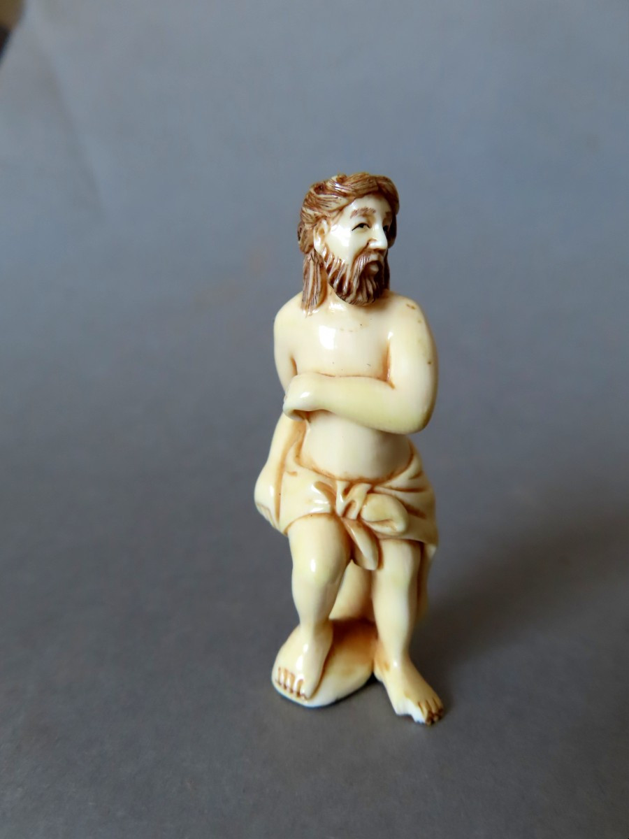 Mammoth Ivory Netsuke. Astonishing Character. Japan Taisho Period (1912-1928 )