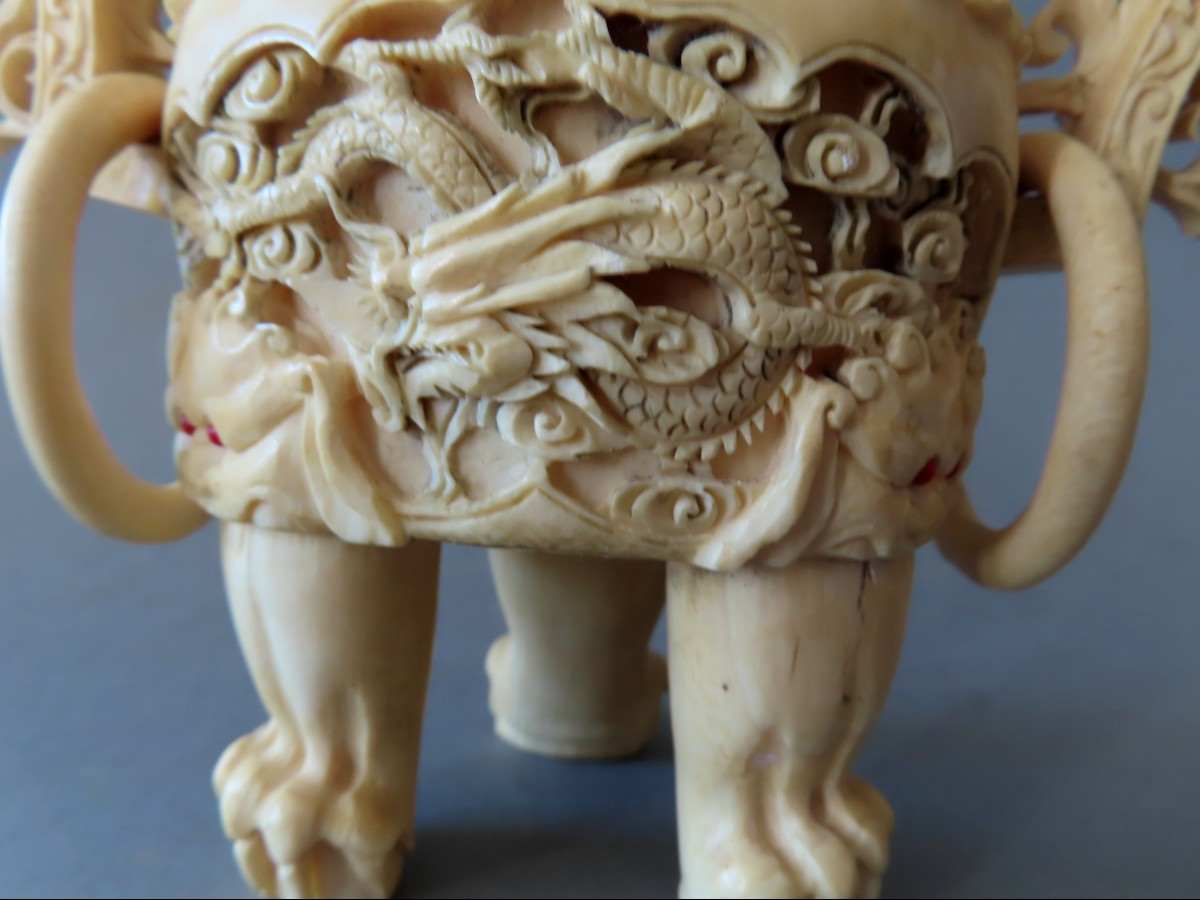 Ivory Perfume Burner. China 1920-30.-photo-1