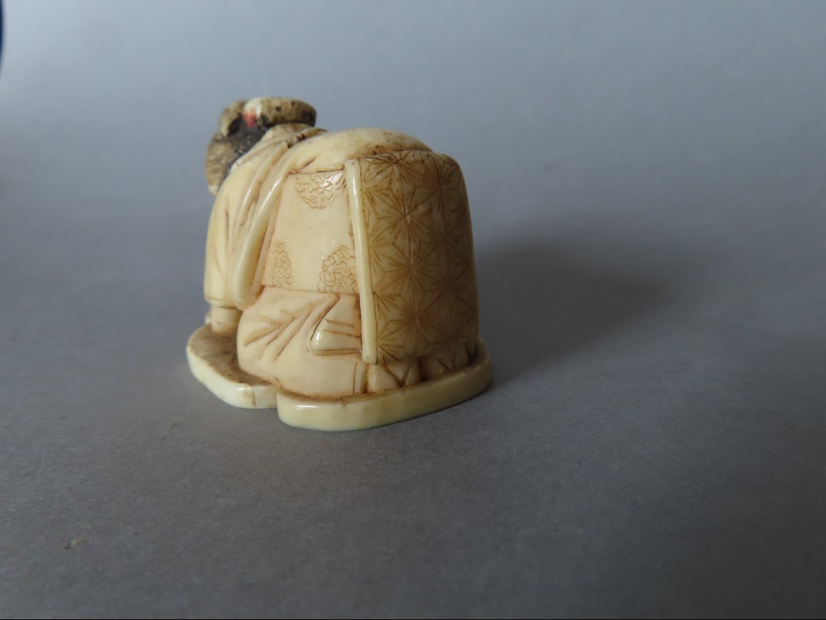 Okimono Made Of Marine Ivory. The Corvéz. Japan, Early Meiji Period (1868–1912)-photo-4