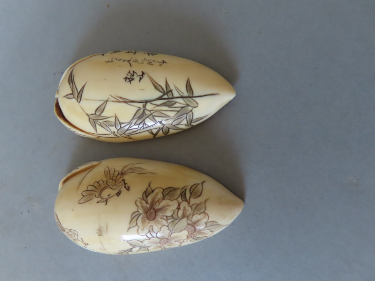 Erotic Ivory Netsuke. The Forbidden Fruit. Curiosa.  Japan, Taisho Period (1912–1928)-photo-3