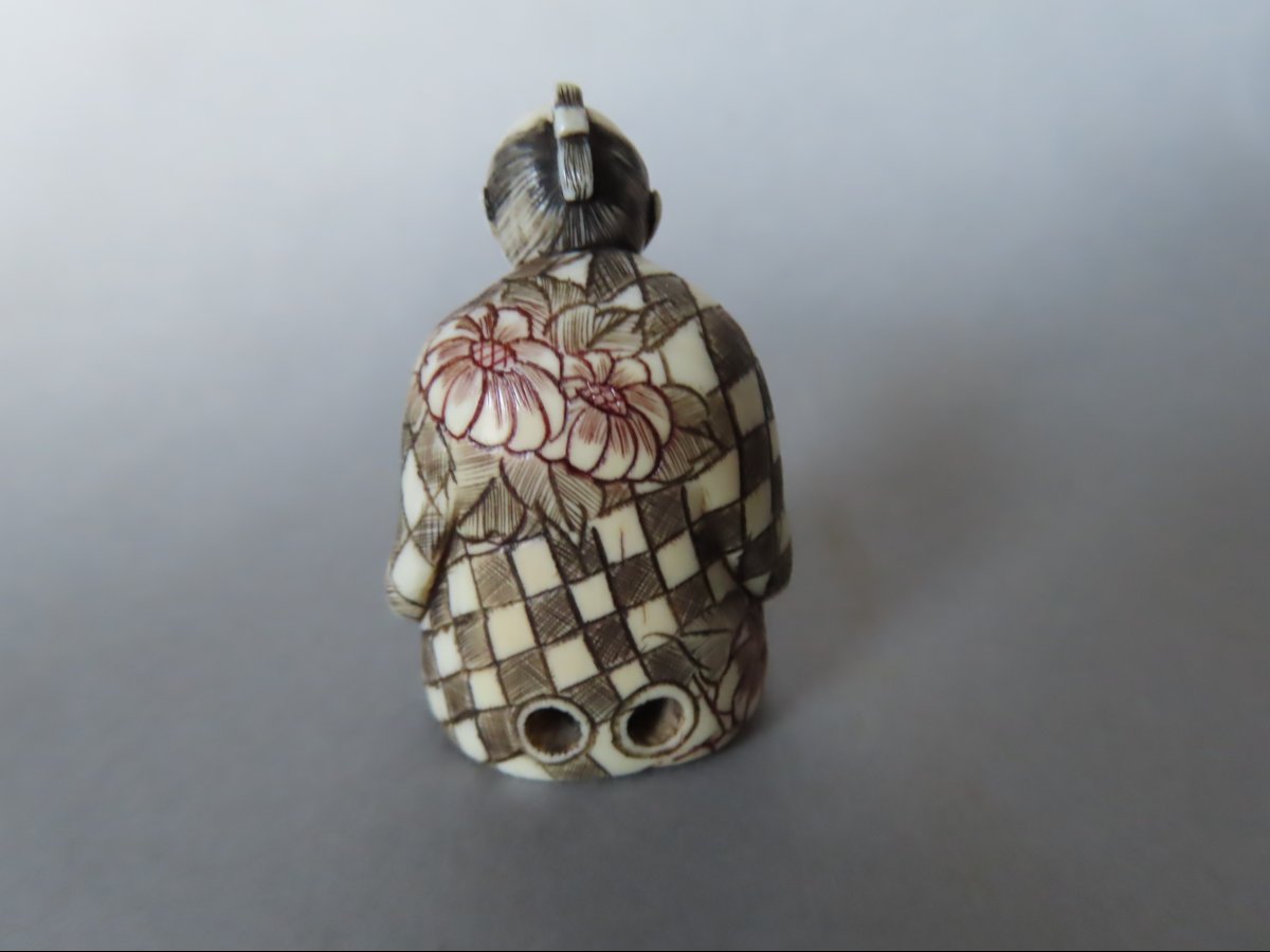 Ivory Netsuke.  Karako And Her Puppy. Japan, Taisho Period (1912–1928)-photo-3