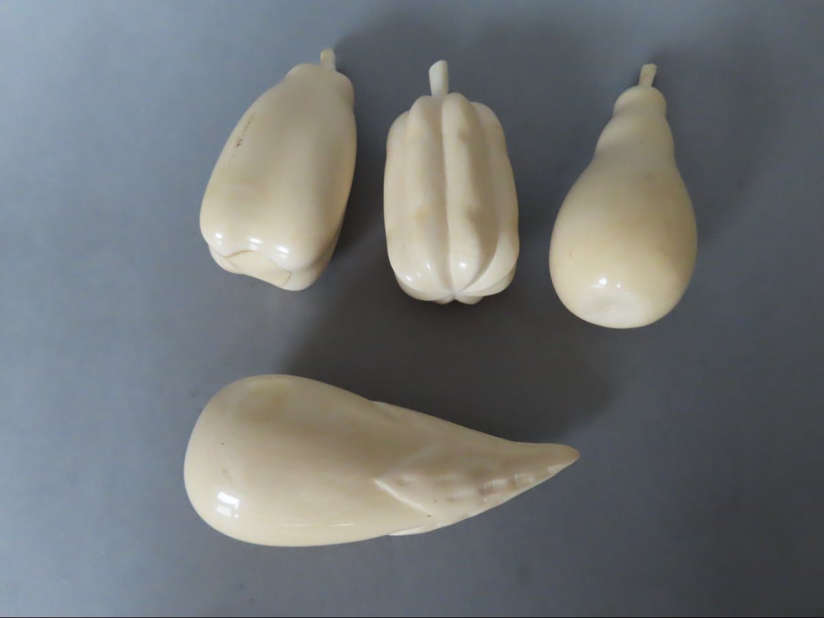 Four Exotic Fruits Carved From Ivory. Ivory Coast, 1930–40.-photo-2