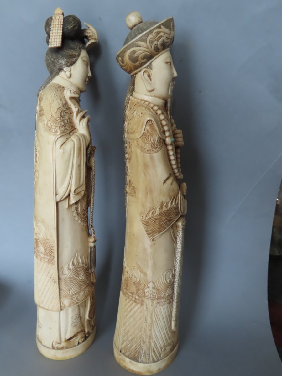Ivory Couple, Emperor And Empress. China, 1920s–1930s-photo-4
