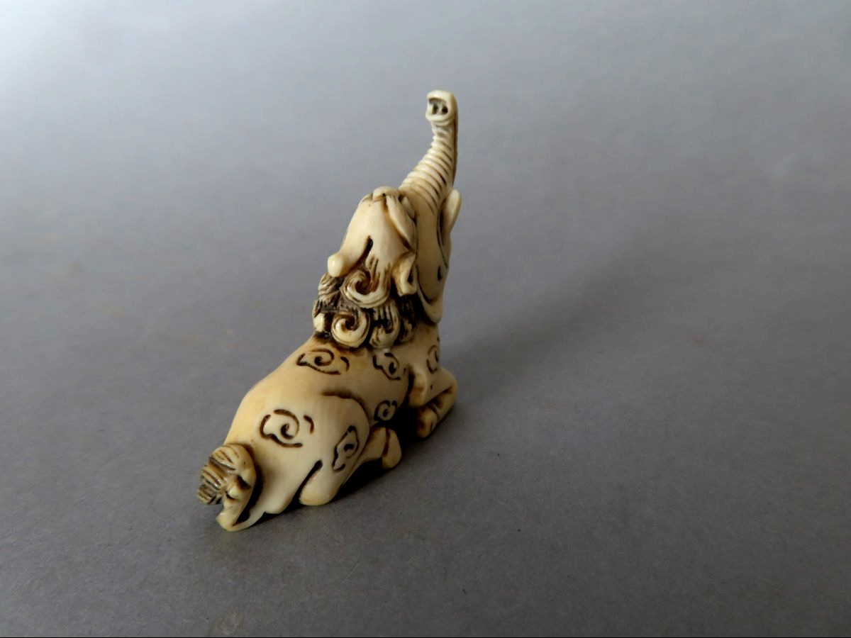 Ivory Netsuke. Baku. Meiji Period, Japan (1868–1912)-photo-3