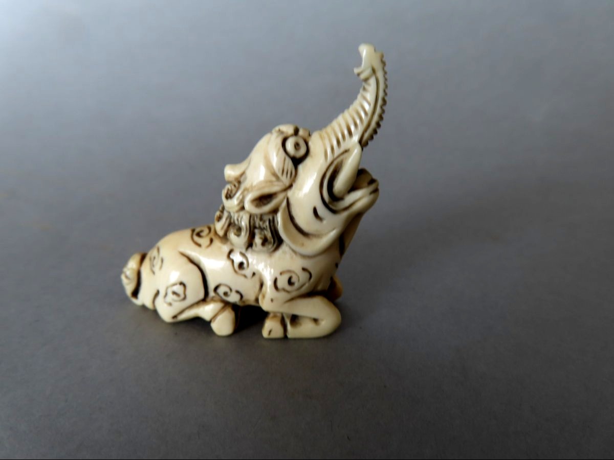 Ivory Netsuke. Baku. Meiji Period, Japan (1868–1912)-photo-4