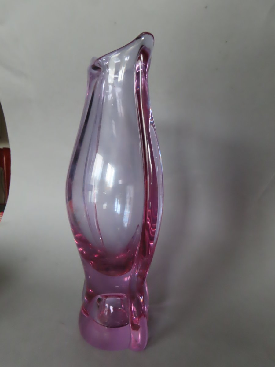 Vase.  Miloslav Klinger (1922-1999 ). Verrerie de Zelezny Brod. Tchekoslovaquie.-photo-3