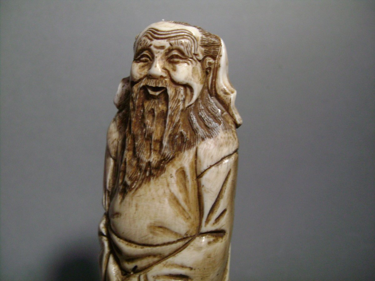 China, XXth, Old Sage In Ivory-photo-4