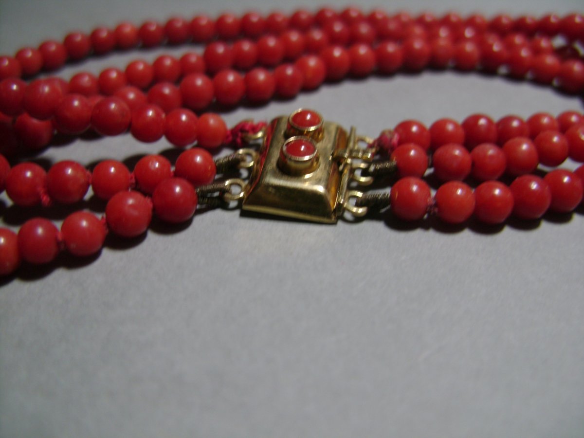 Red Corail Bracelet Necklace-photo-2