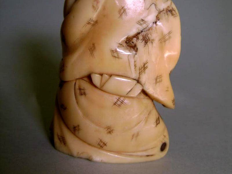 Ivory Okimono. Artisan And Daruma Doll. Japan Meiji Period.-photo-3